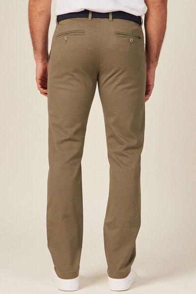 Pantalon chino straight vert kaki homme