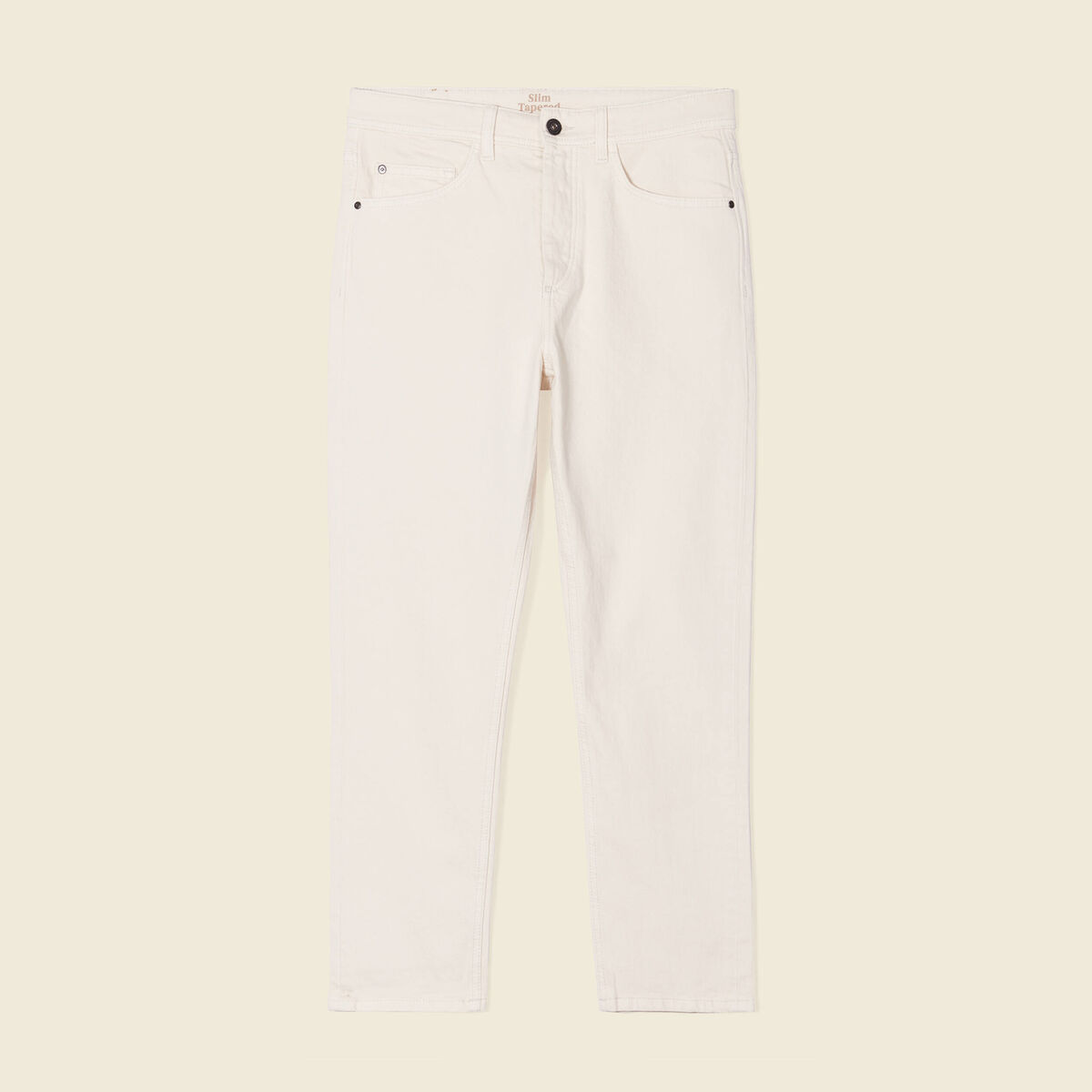 Jeans slim 5 poches denim blanc homme