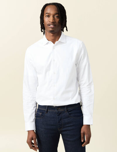 Chemise manches longues blanc homme