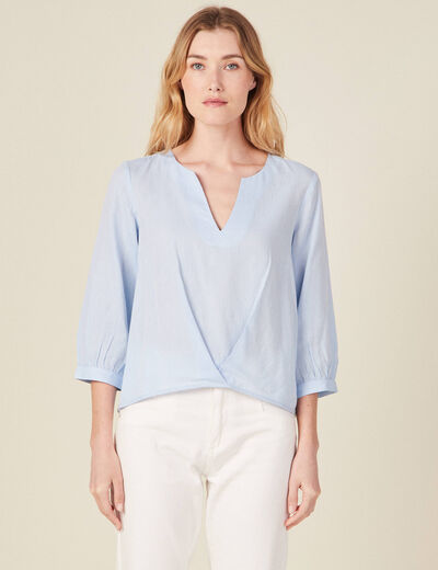 Blouse éco-responsable bleu ciel femme