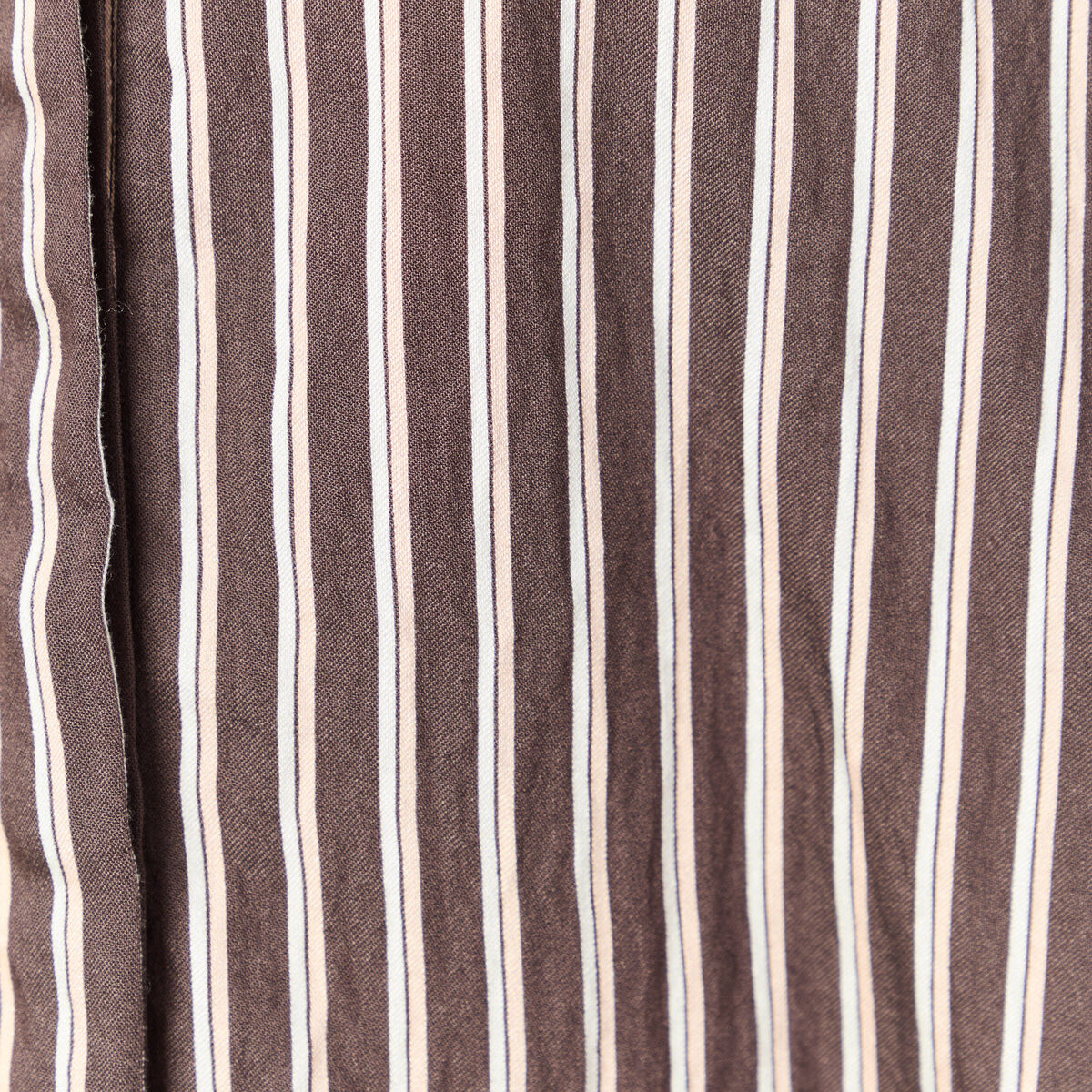 Chemise boyfriend courte manches longues marron fonc&eacute; femme