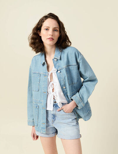 Surchemise en jean denim used femme