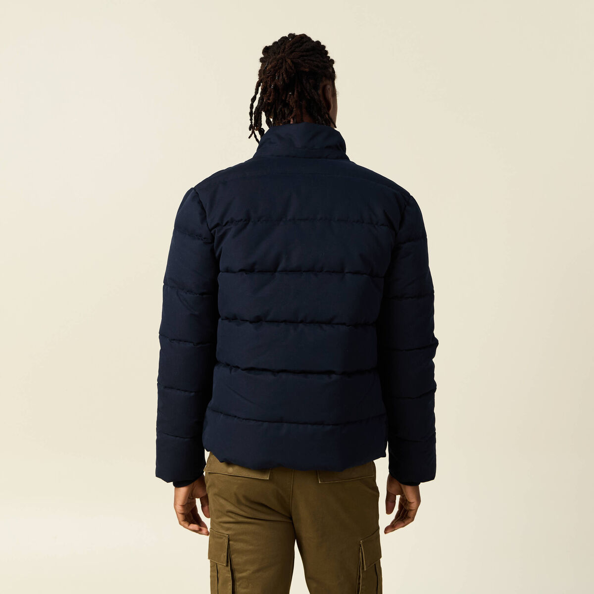 Doudoune capuche amovible bleu marine homme