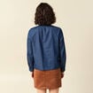 Chemise &agrave; pans manches longues en coton denim stone femme