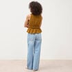 D&eacute;bardeur col v n&oelig;uds en coton vert olive femme