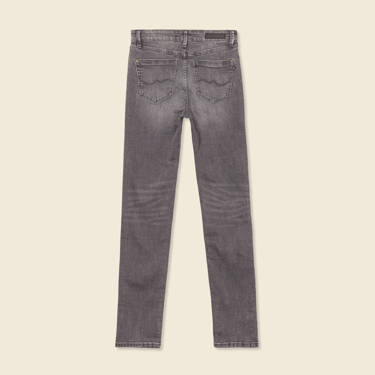 Jeans slim taille haute denim gris femme
