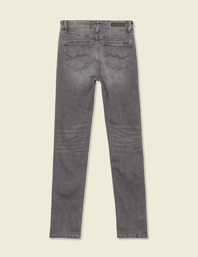 Jeans slim taille haute denim gris femme