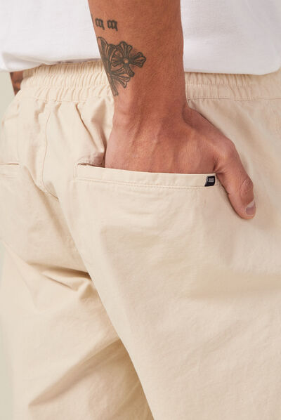 Jogger droit bas resserré beige homme