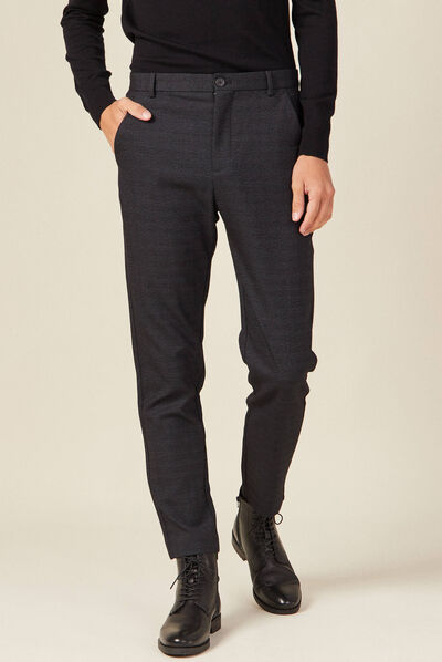 Pantalon chino tapered noir homme