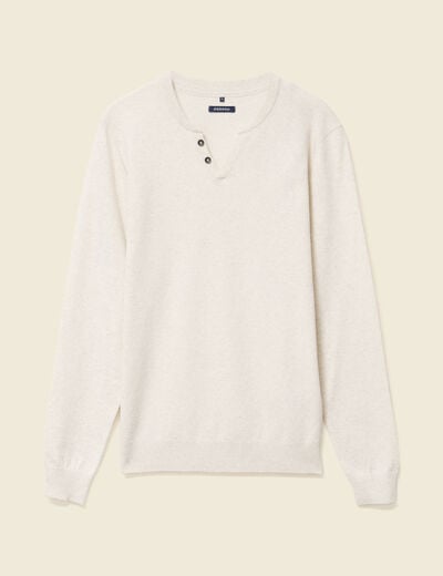 Pull manches longues ecru homme