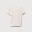 T-shirt ajust&eacute; col rond manches courtes ivoire femme