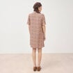 Robe manches courtes col montant multicolore femme