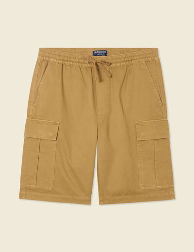 Bermuda droit cargo camel homme