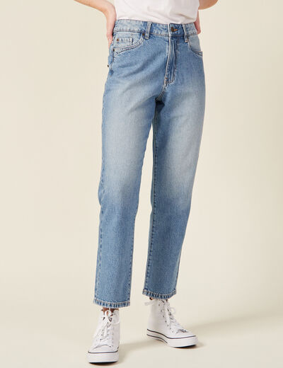 Jeans straight 5 poches denim used femme