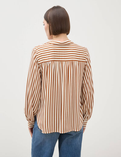 Blouse manches longues marron femme