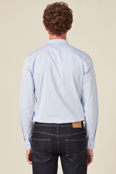 Chemise manches longues bleu clair homme