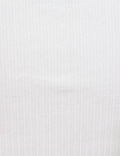 T-shirt c&ocirc;tel&eacute; ajust&eacute; manches courtes blanc femme