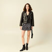 Blouson simili cuir marron femme