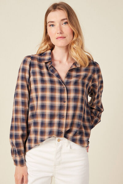 Chemise manches longues jaune femme