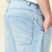 Chino droit longueur 32 en coton denim bleach homme