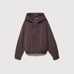 Blouson oversize court &agrave; capuche marron femme