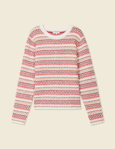 Pull manches longues rouge foncé femme