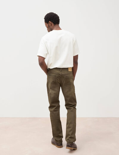 Jeans straight longueur 32 denim marron homme