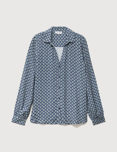 Blouse manches longues bleu marine femme