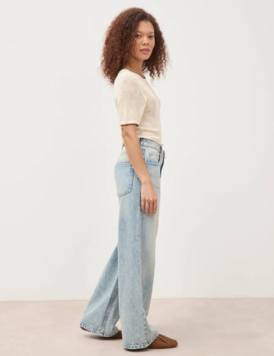 Jeans loose taille standard bleu femme