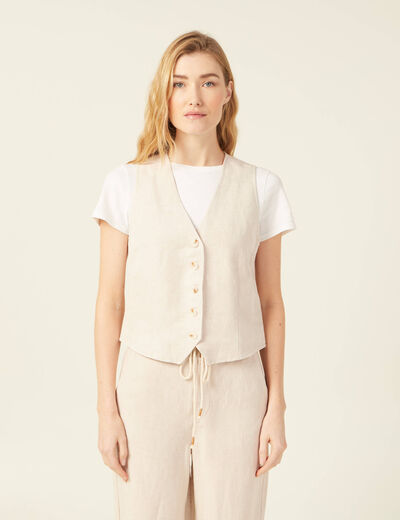Veston éco-responsable sable femme