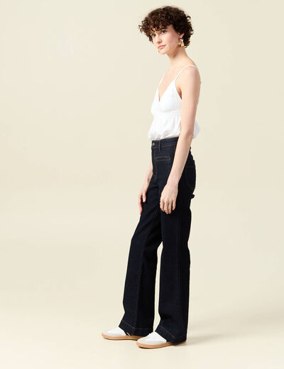 Jeans flare 7/8ème denim brut rinse femme