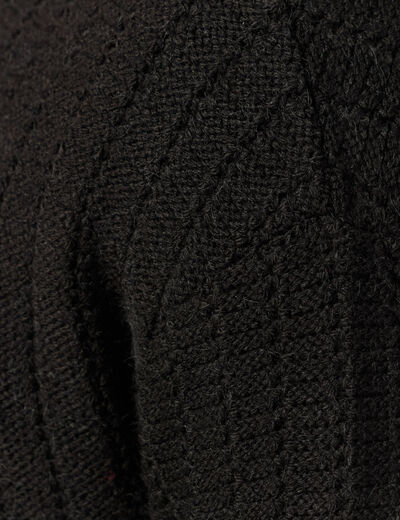 Pull manches longues col rond noir homme