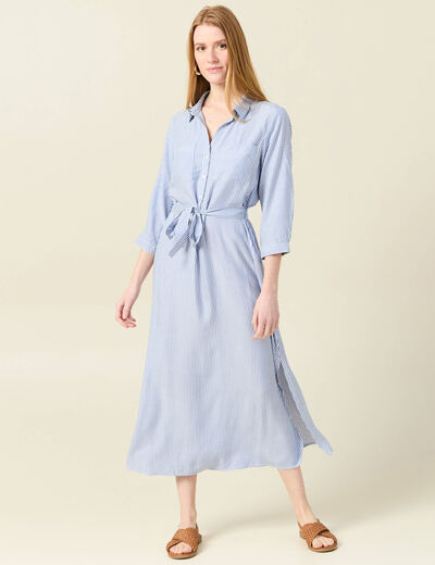 Robe chemise éco-responsable ecru femme