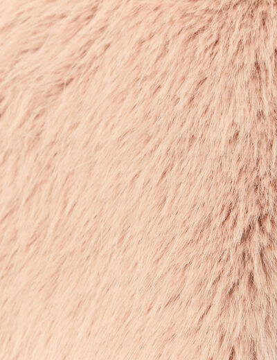 Veste fausse fourrure avec doublure vieux rose femme