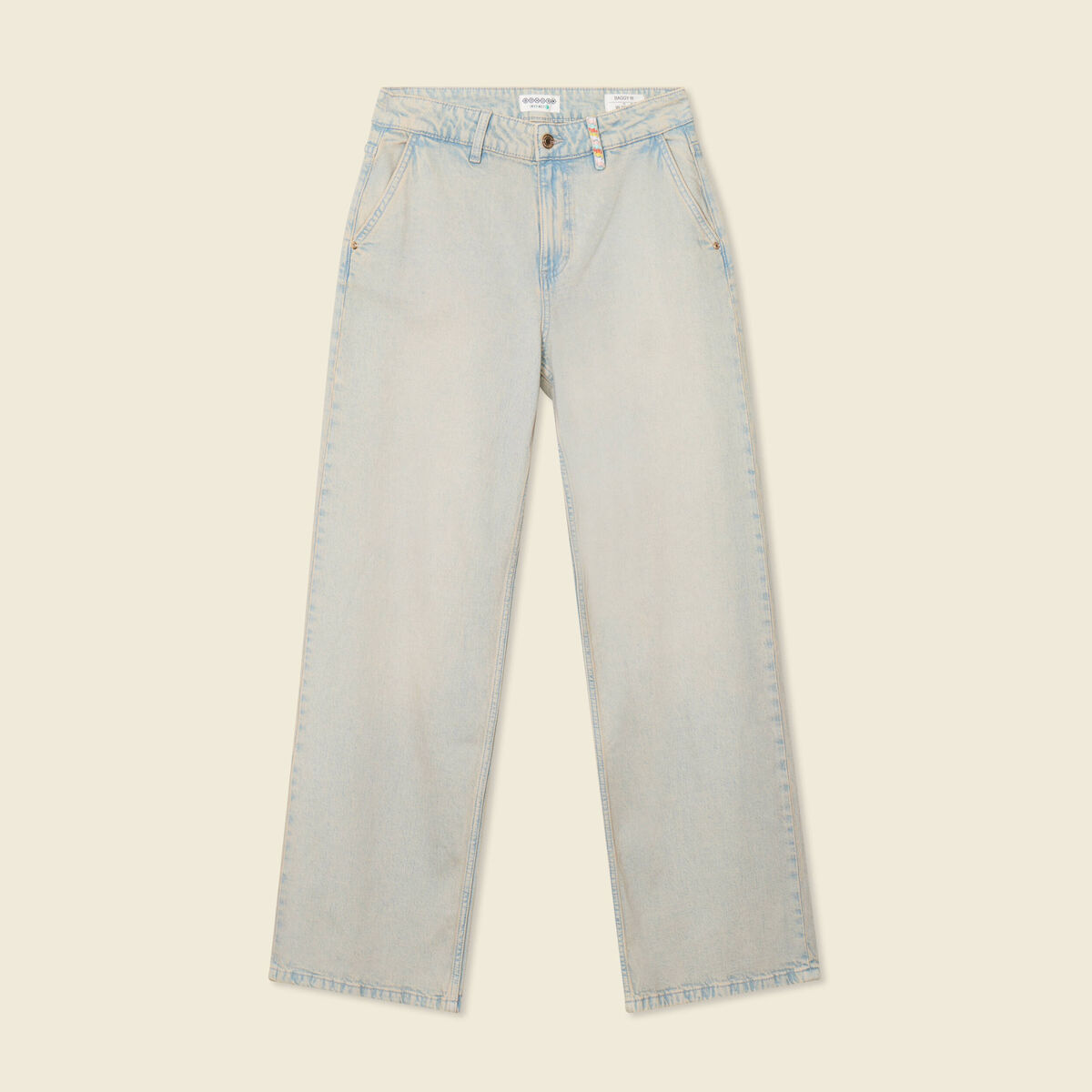 Jeans baggy bleu ciel femme