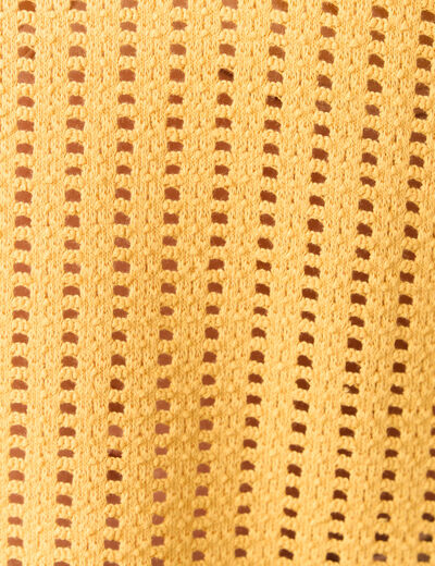 Débardeur sans manches ajouré jaune femme