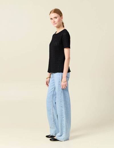 T-shirt manches courtes noir femme