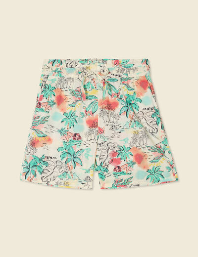 Short droite taille haute blanc femme
