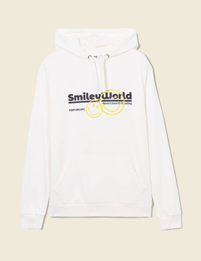 Sweat à capuche SmileyWorld ecru homme