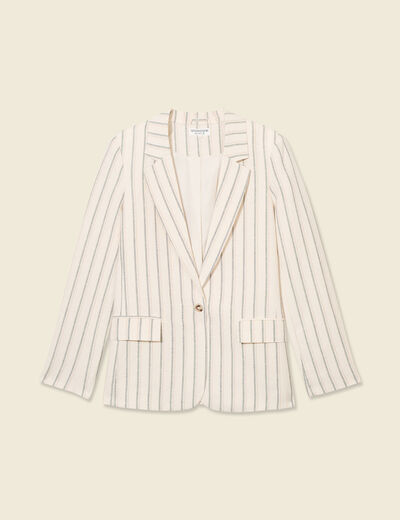 Veste blazer manches longues blanc femme