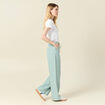 Pantalon loose taille haute vert pastel femme