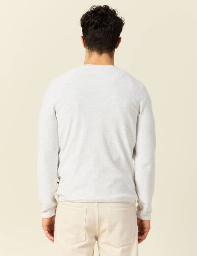 Pull manches longues ecru homme