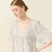 Blouse manches courtes blanc femme