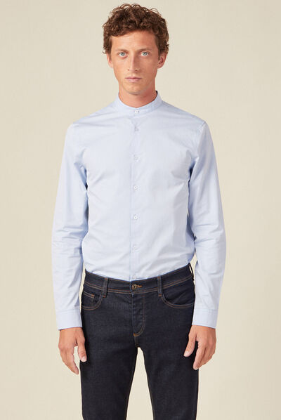 Chemise manches longues bleu clair homme