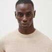 Pull droit manches longues sable homme