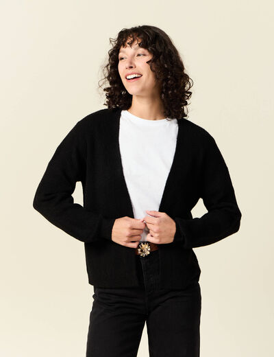 Gilet manches longues noir femme
