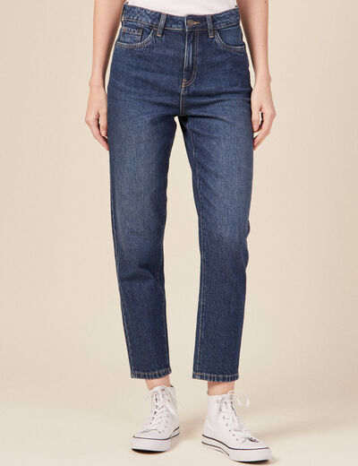 Jeans mom 7/8ème denim brut femme