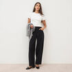 Pantalon coupe regular noir femme