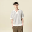 Polo ample en coton manches courtes ecru homme