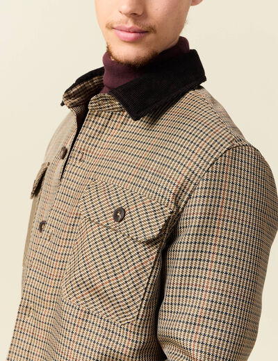 Veste oversize courte manches longues beige homme